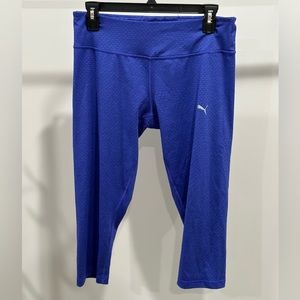 Blue Puma Dry Cell Quarter Length Leggings Size Large